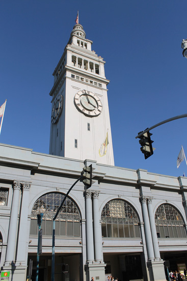 The Ferry Building -- located on the pier -- is used as a ferry terminal but also includes various eateries and other shops.