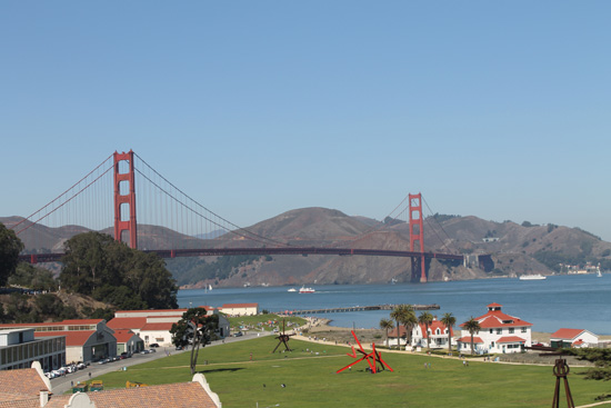 The entrance point of the Golden Gate Bridge offers clear views, provided it's a clear day.