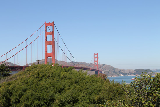 The entrance point of the Golden Gate Bridge offers clear views, provided it's a clear day.